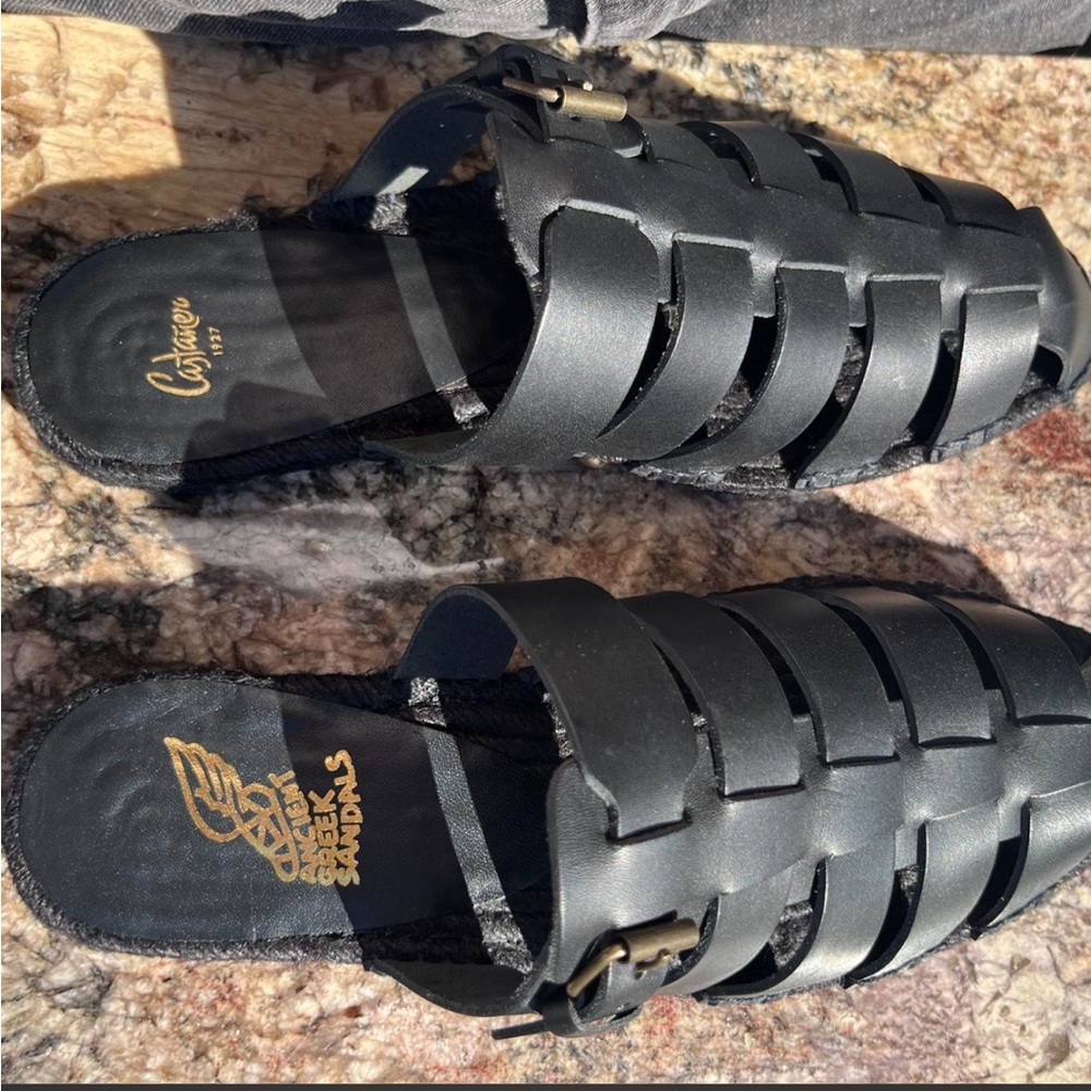 New in Box Castañer x Ancient Greek Sandals Thasos Espadrilles in black leather